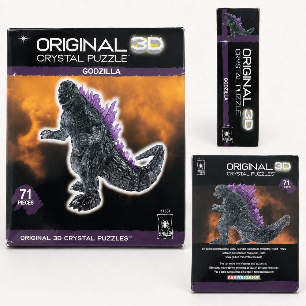 BePuzzled Original 3D Crystal Puzzle Godzilla 71 Pieces